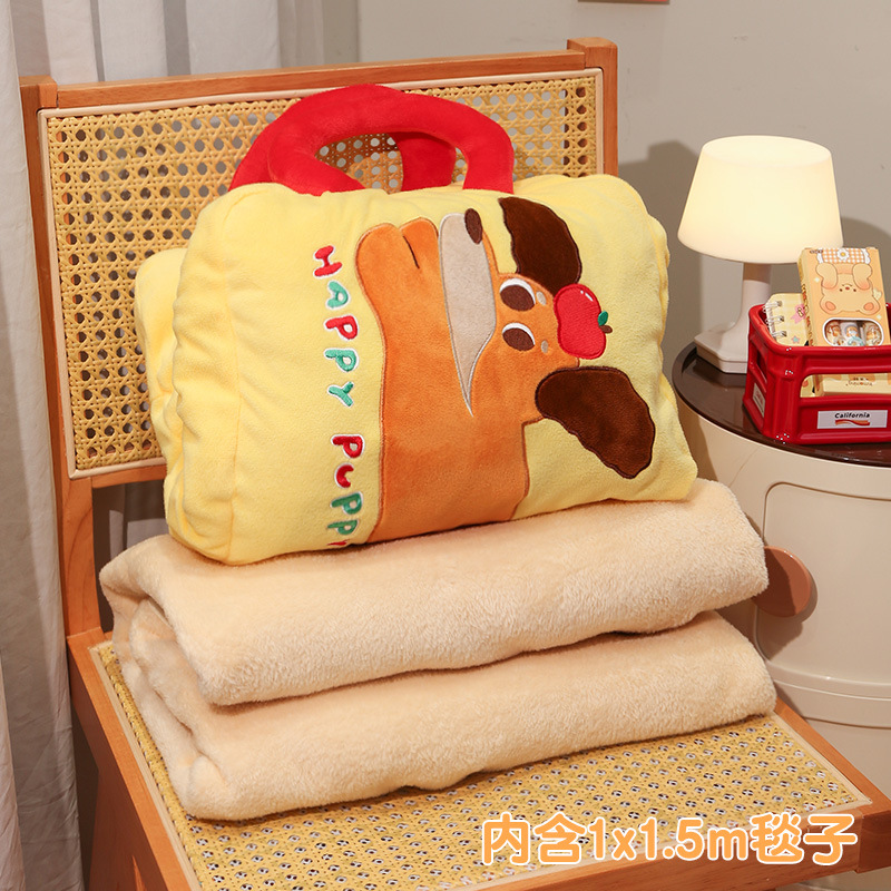 소시지 강아지 베개 담요