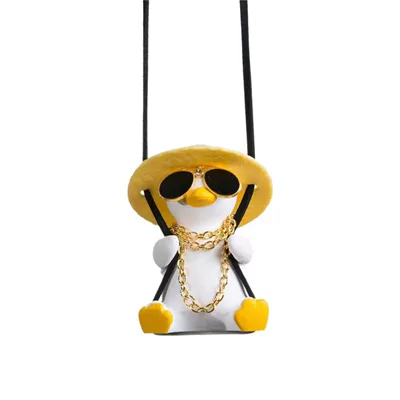 Car hanging: Car Interior Accessories Female Duck Swing - yellow-hat-backpack-rich-man