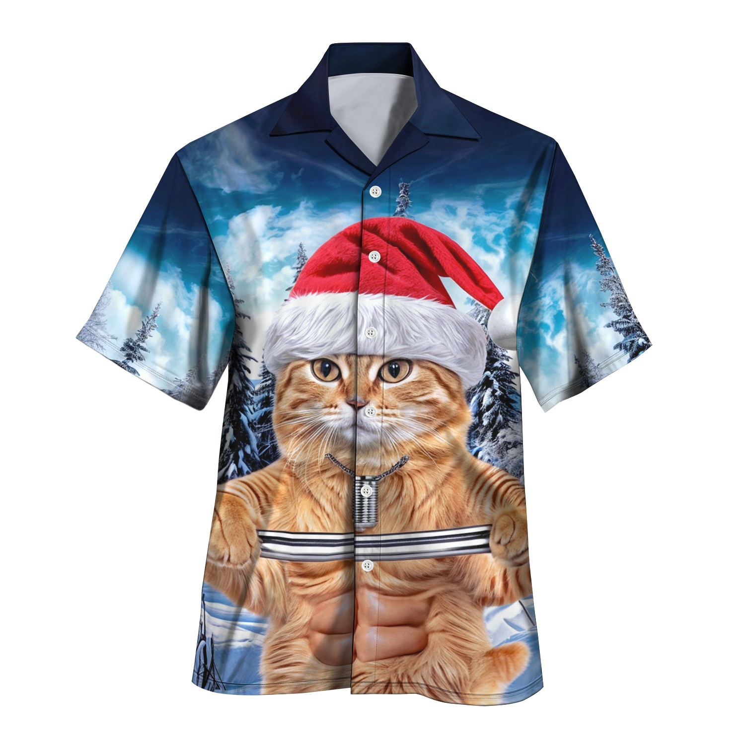 Comercio exterior transfronterizo AliExpress verano nuevo estilo azul vitalidad juvenil estilo universitario camisa de cuello cubano de manga corta MB33