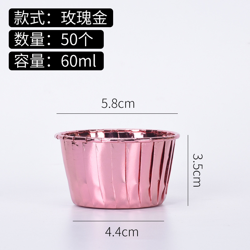 Alimentos doble oro plata taza de la torta recubierto rollo taza media alta temperatura resistente para hornear taza muffin Cup titular curling desechable
