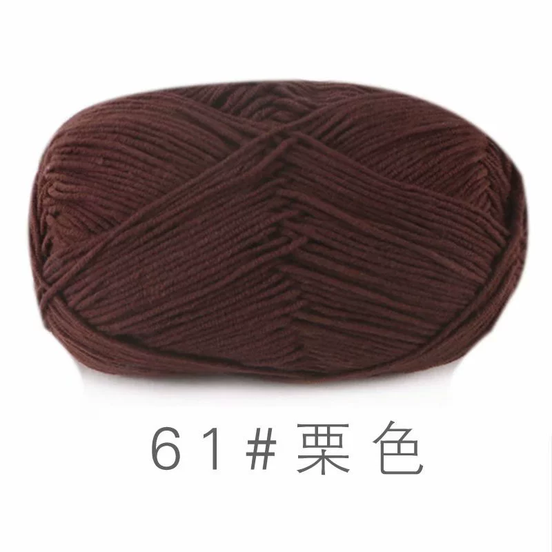 Шерстяная пряжа из combed cotton 4-ply, моток 50 г, нитка 2 мм для крючка и вязания, разноцветная