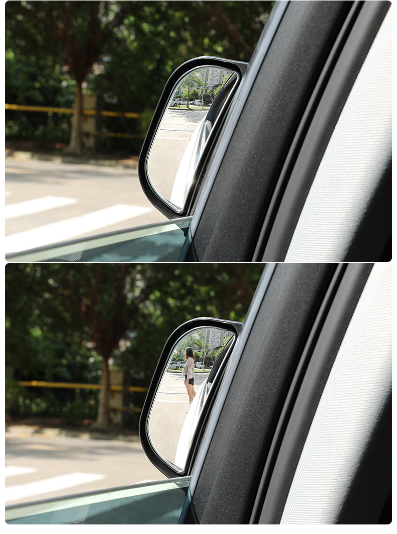 Car Second-Row Rearview Mirror, Rear Seat Observation Mirror, B-Pillar Auxiliary Mirror, Wide-Angle Blind Spot Mirror, High-Definition Universal Type