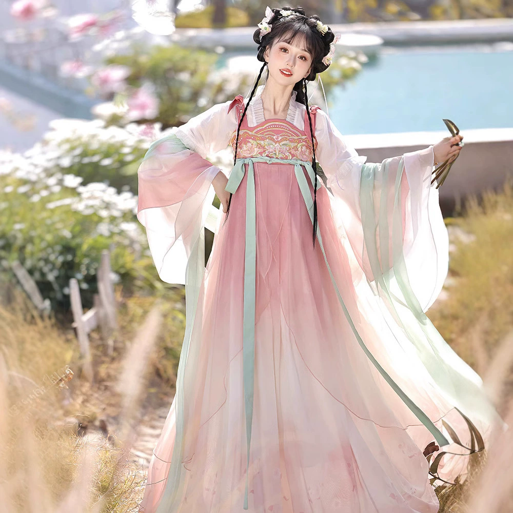 Оригинальное платье Ханьфу [Янь Чжи Куп] в стиле весеннего Тан, улучшенное повседневное платье до груди