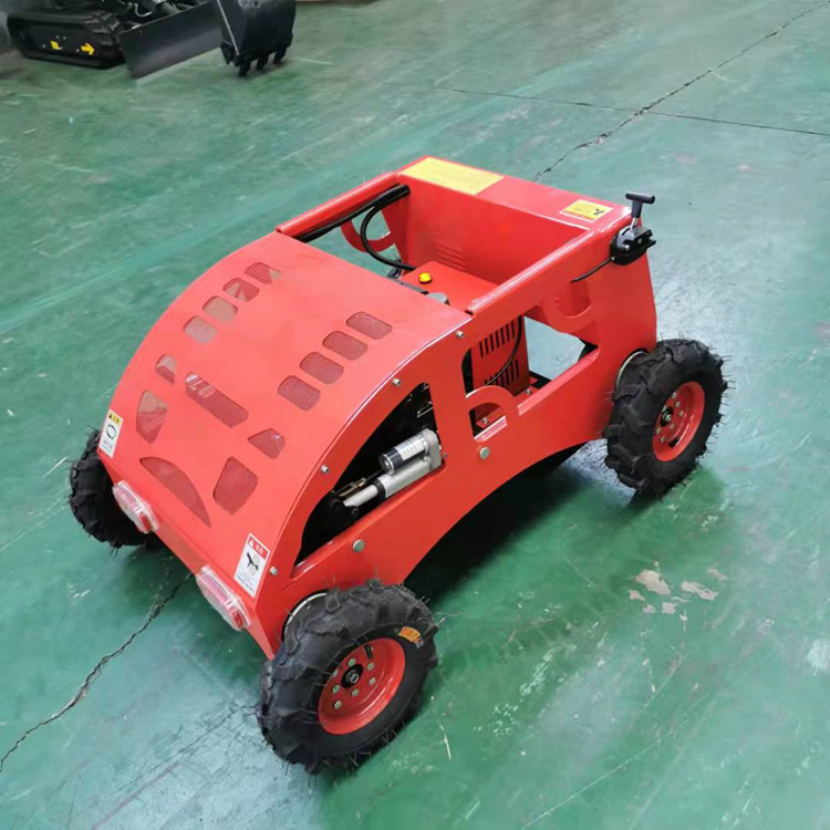 遥控四驱轮式割草机 高速公路路边修剪割草机 园林绿化履带碎草机