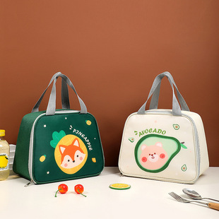 New Cartoon Insulation Bag Thickened Aluminum Foil Super Large Capacity Fresh-keeping Ice Pack Cute Student Lunch Insulation Bag with Meal
