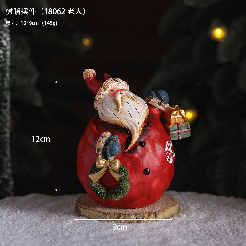 Nuevos productos transfronterizos decoraciones de resina Papá Noel muñeco de nieve decoración de escritorio decoración de Navidad retro americana decoración