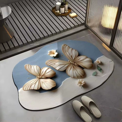 Mud Floor Mat Home Bathroom, Avtomobil döşəmə paspasları - flower-9-4060cm-diatom-mud