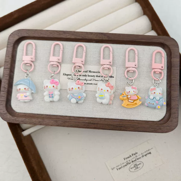 Powder Buckle G70 Variety Pink Kt Keychain Cute Cartoon Girl's Heart Sweet Beauty Pendant Couple's Best Friend Accessories Gift