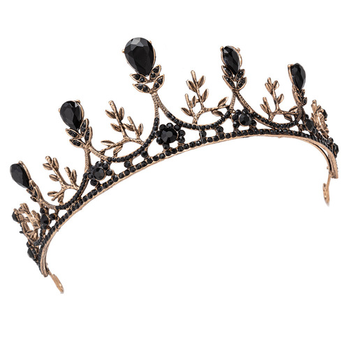 Bridal Crown Baroque New Retro Black Tiara Wedding Dress Wedding Hair Accessories Birthday Queen Crown Adult