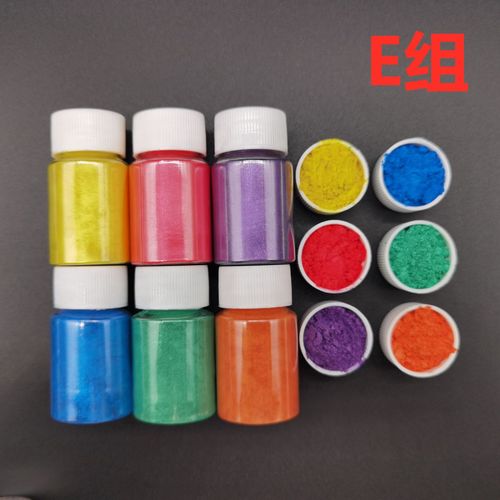 6-color iridescent glitter powder 10g bottle crystal resin silicone crystal mud slime powder handmade DIY iridescent powder
