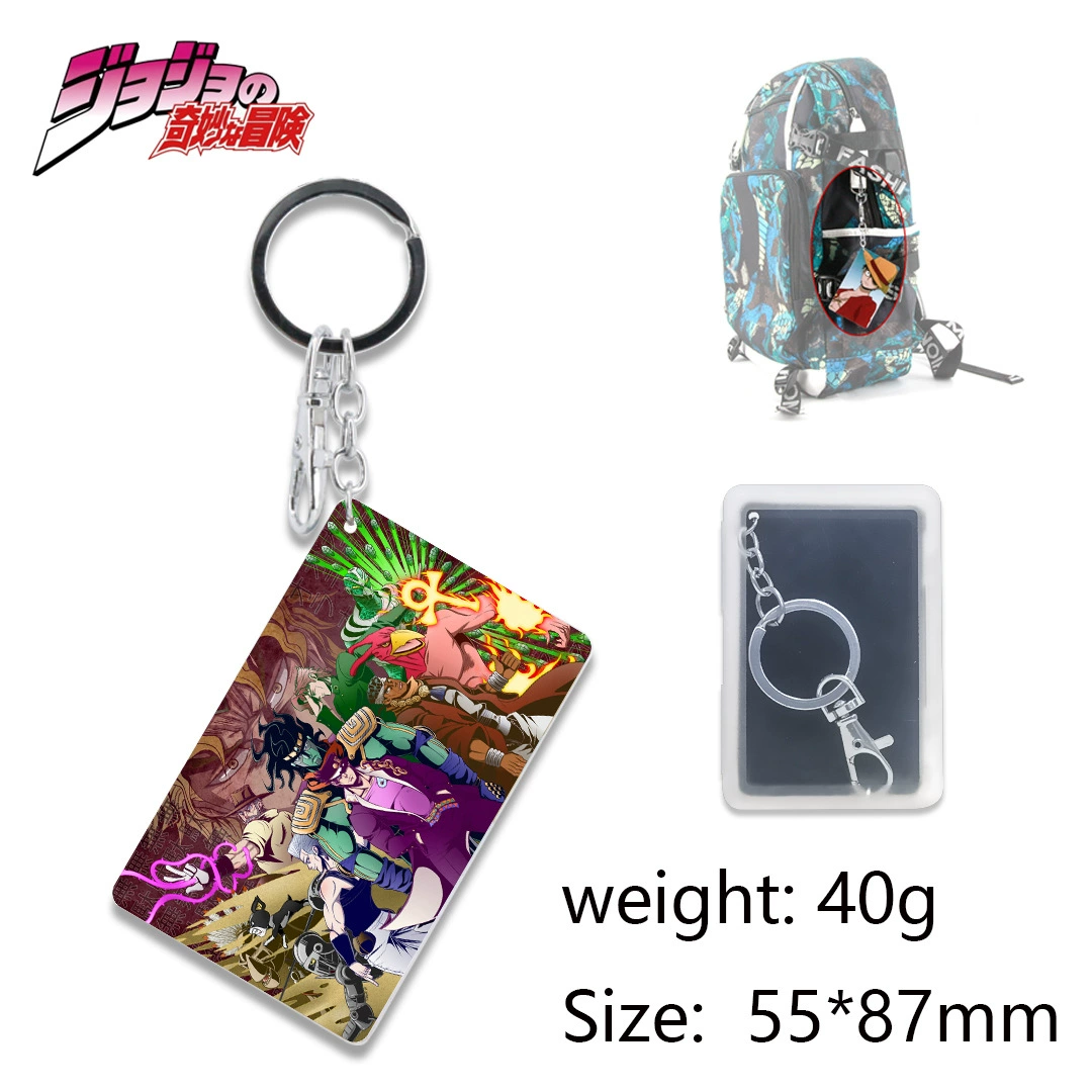 Рюкзак-кинематограф_JOJO's Bizarre Adventure Аниме Мультфильм Модный кошелек Подвеска Брелок Тэг Простое украшение Изображения