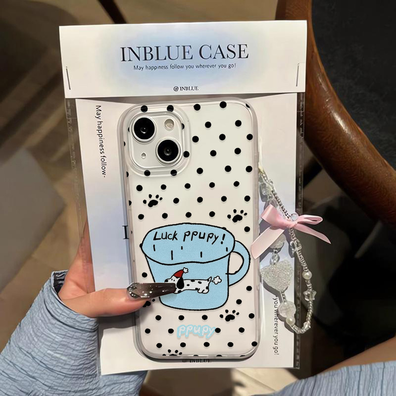 ins polka dot water cup Dalmatian dog case suitable for iPhone 17 Pro Max, Apple 16 matte phone case, 14 high aesthetic value ins polka dot water cup Dalmatian dog case suitable for iPhone 17 Pro Max, Apple 16 matte phone case, 14 high aesthetic value