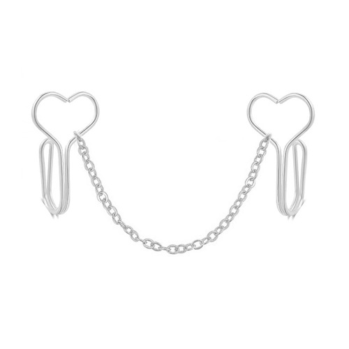Stainless steel love nose clip nose chain fake nose ring nose chain nose chain Amazon new product