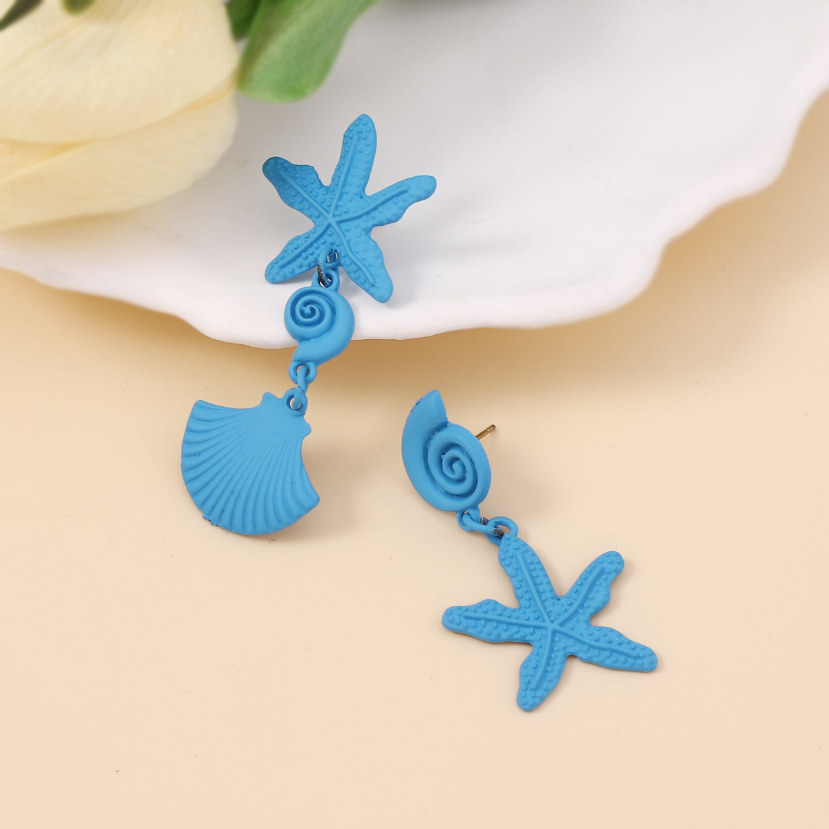 1 Pair Casual Vacation Starfish Shell Zinc Alloy Drop Earrings display picture 19