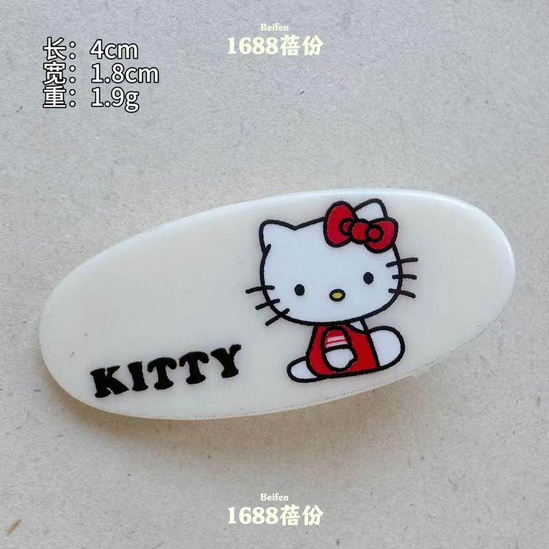 hellokitty发卡可爱甜美珍凯蒂猫椭圆发夹少女刘海侧边夹百搭发饰|undefined