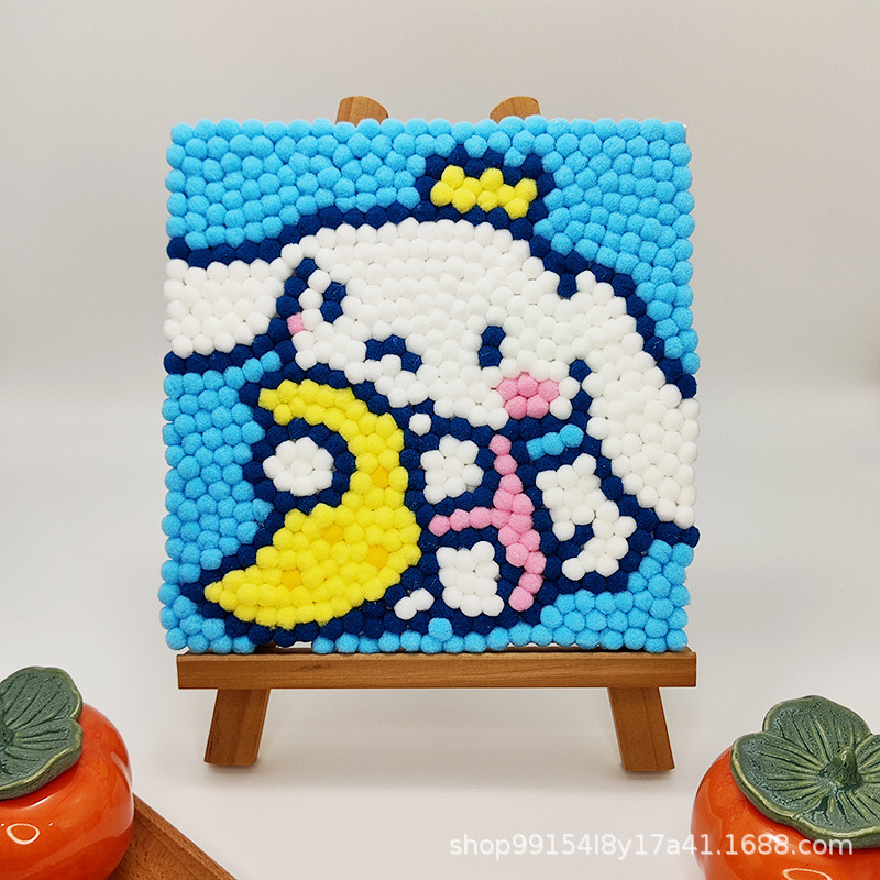 DIY ヘアボール絵画手作り材料パッケージクリエイティブ子供の漫画アニメーション装飾絵画ステッカー絵画屋台卸売|undefined