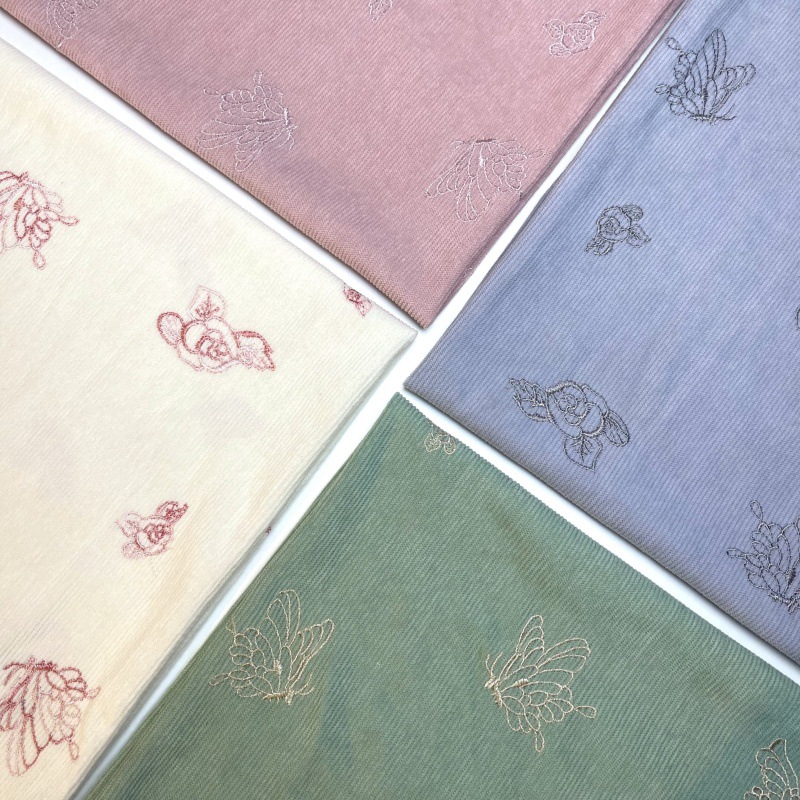 고급 피트 자수 나비 로즈 스트라이프 코듀로이 패브릭 탑 의류 원피스 반바지 패브릭 셔츠 치파오