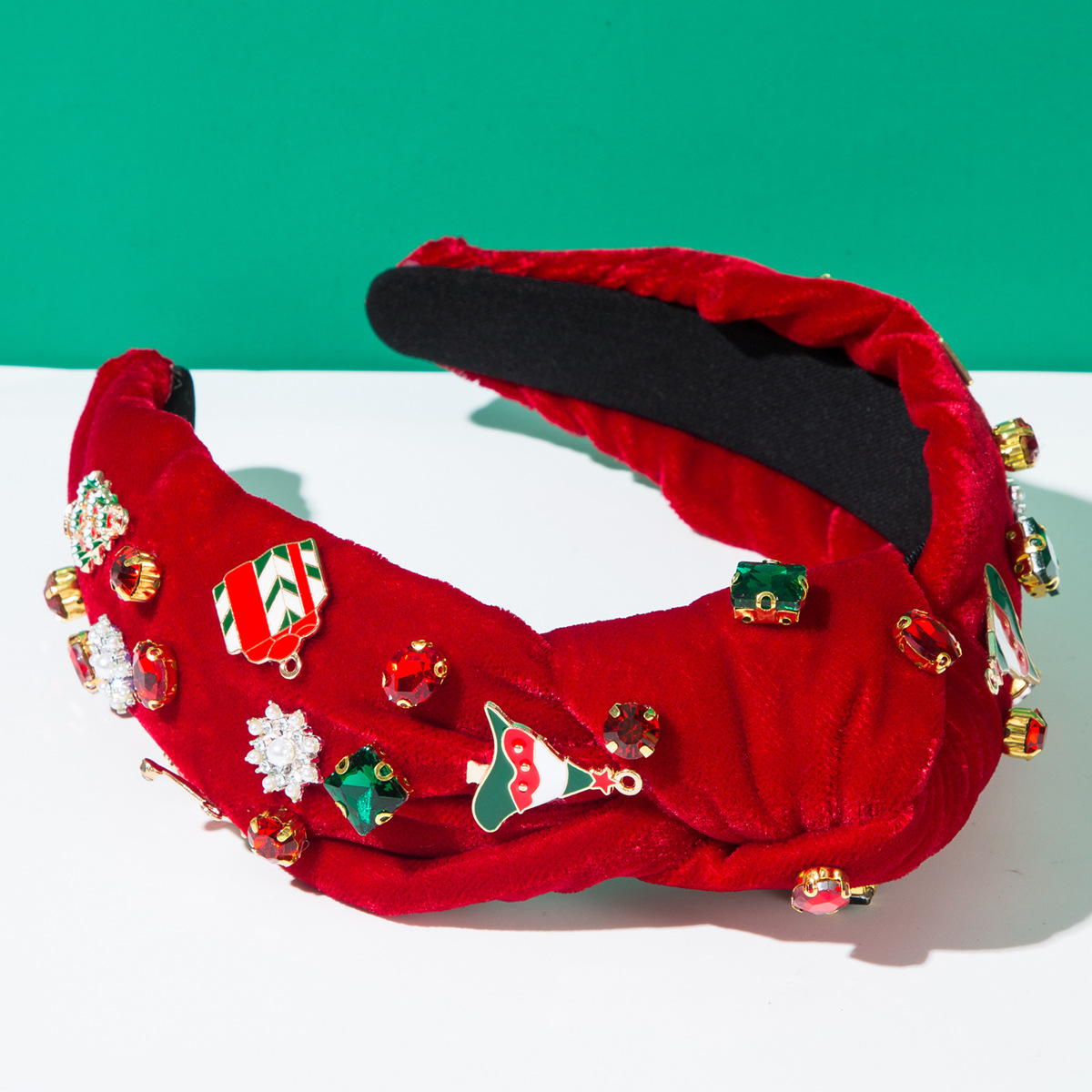 Neues Weihnachts-Flanell-Legierungs-Geschenkset: Elch-Weihnachtsbaum-Stirnband, festliche Party-Haaraccessoires – Detail 4