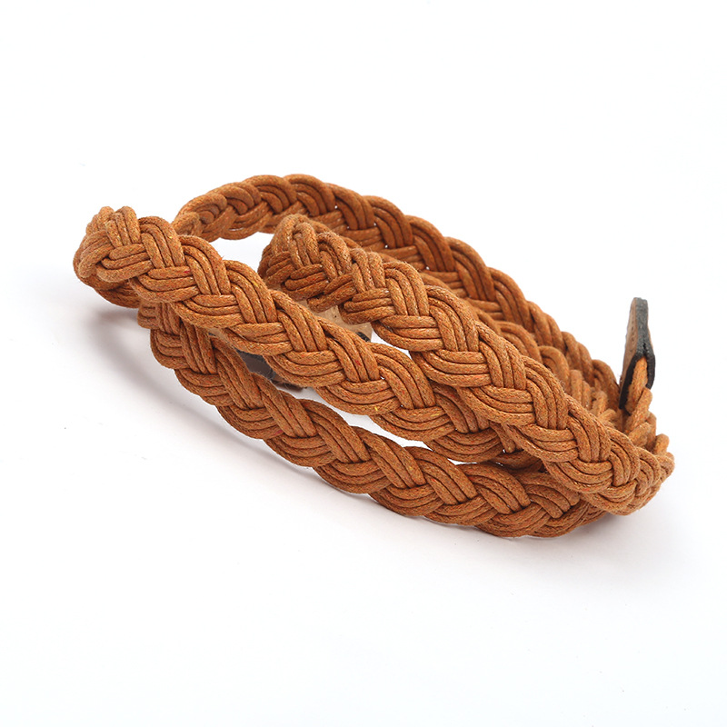 Retro Ethnic Style Twist Alloy Wax Rope Patchwork Plating Women's Woven Belts display picture 13