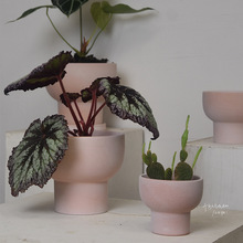 厂家直销雾化白装饰个性复古花盆素烧透气绿植小多肉蝴蝶兰大盆器