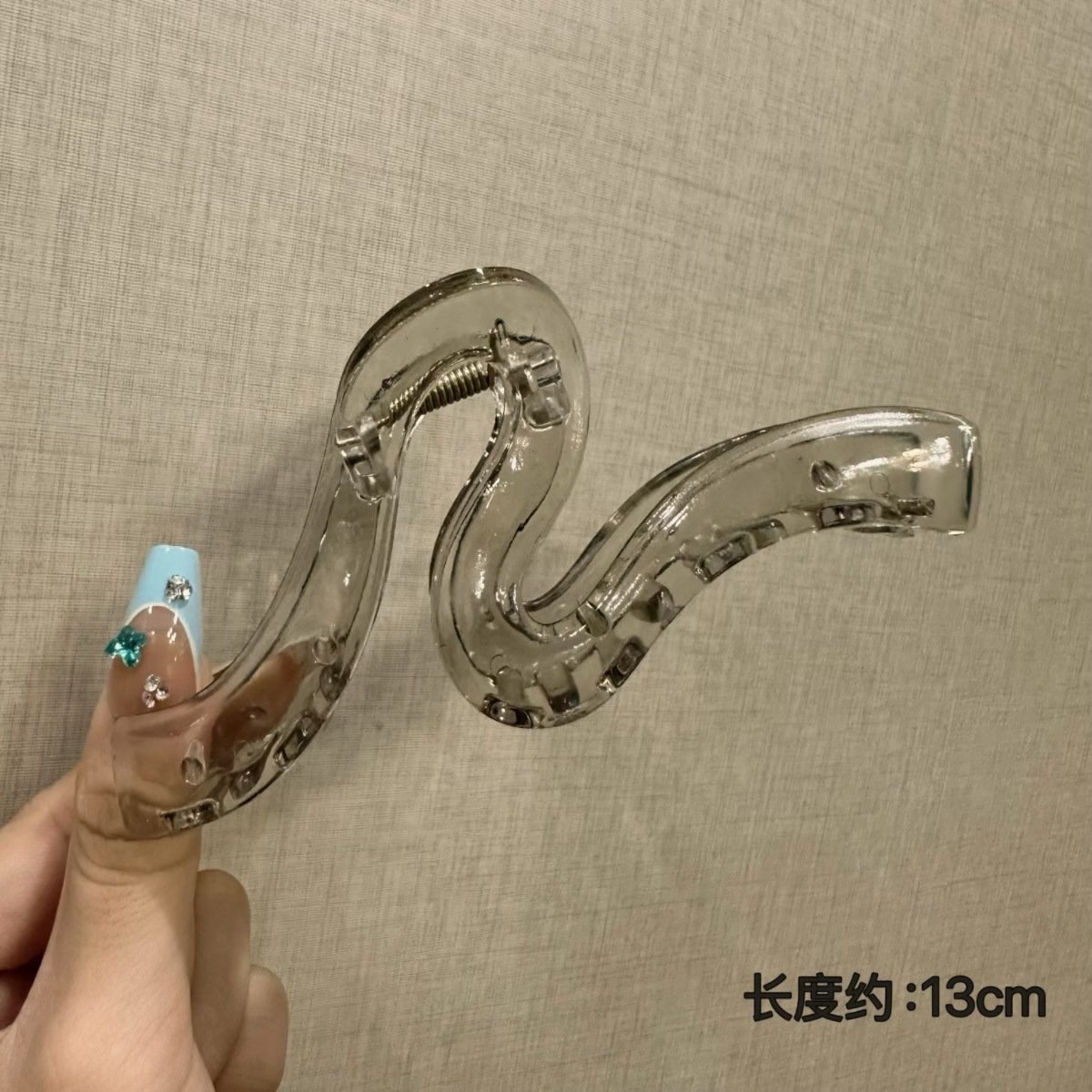 Geometric wave transparent gray-13cm