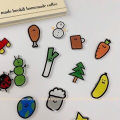 H-store韓国ins大衆デザインマグネットアクリル冷蔵庫マグネットかわいい野菜穴板装飾