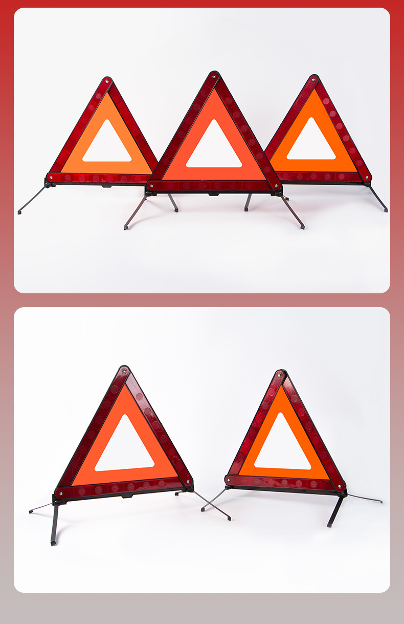 Road Fault Warning Triangle Sign, Vehicle-Mounted Reflective Tripod, Parking Warning Sign, Vehicle Emergency Supplies Wholesale