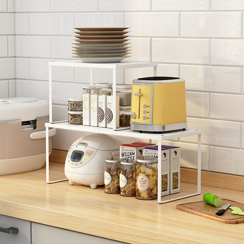 Kitchen multi-layer shelf counter rack spice rack desk storage stove rice cooker bowl stand divider function