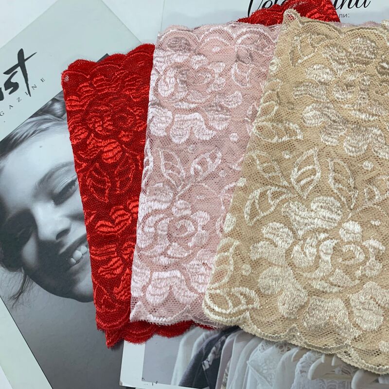 Lace Nylon Silk Elastic Lace Large Edges Ready for Various Styles 15cm-24cm Colors in Stock