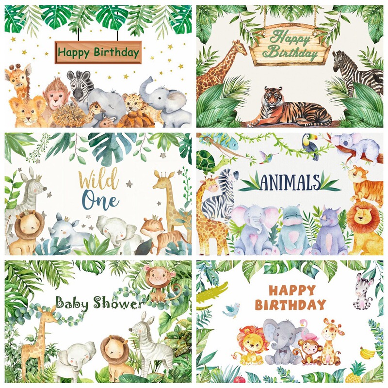 Animal Forest Cartoon Birthday Party Banquet Decoration Photo Background Cloth Foreign Trade Props Wholesale 5X3Ft
