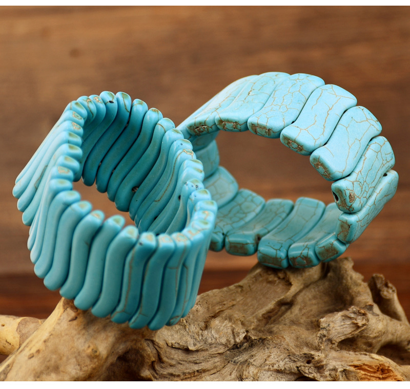 Ethnic Style Solid Color Turquoise Women's Bangle display picture 2