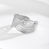 Wavy line ring, fashionable accessory, Korean style, silver 925 sample, simple and elegant design