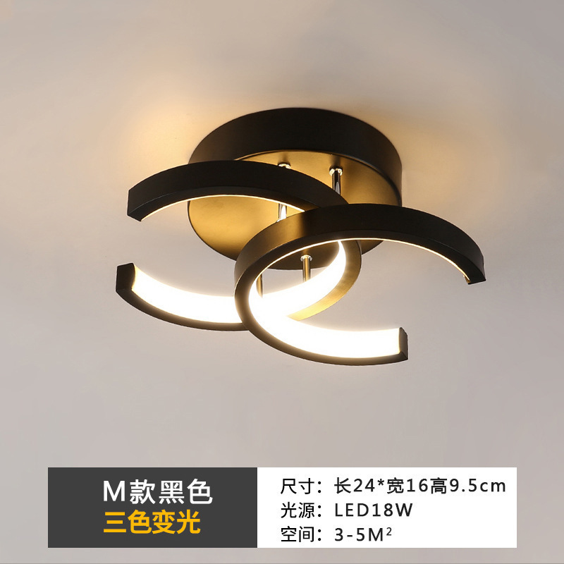 跨境北欧简约灯过道吸顶灯卧室替换楼梯阳台玄关灯具灯led圆圈主|undefined