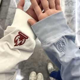 小卫衣男女款秋季长袖t恤内搭高街美式潮牌火苗ninb刺绣ur打底衫