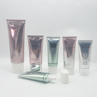 Spot Sample 50ml High-Gloss Flat Tube Cosmetic Empty Packaging Silk Screen Hot Stamping Reverse Uv Printing Packaging Customization