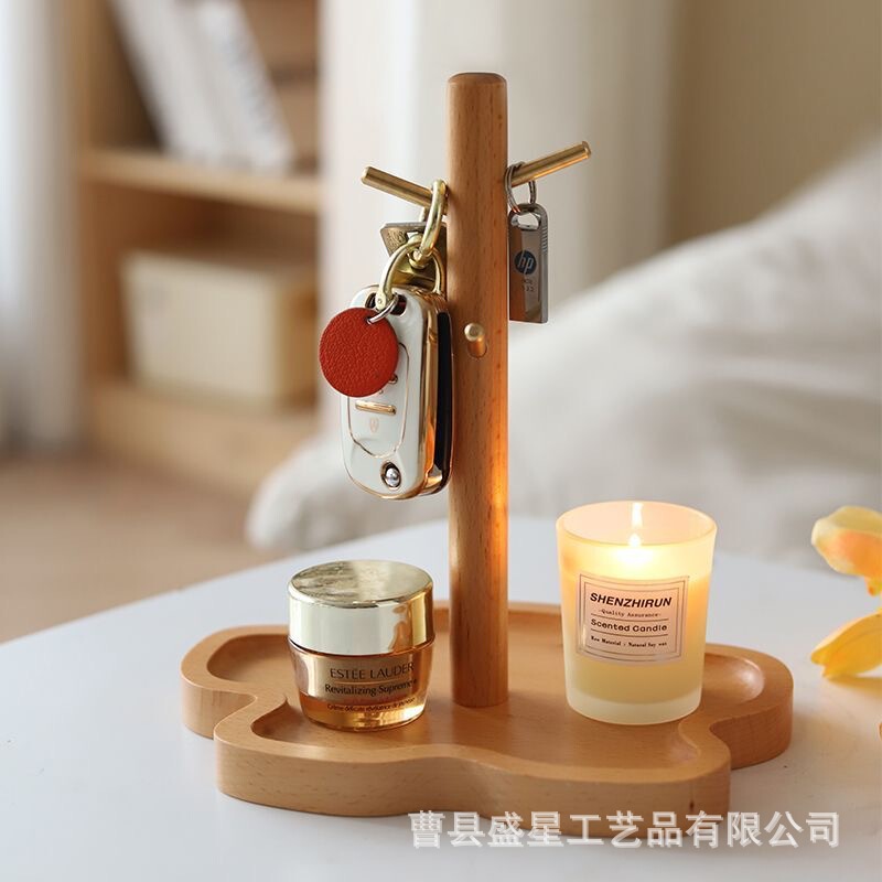 Creative Wooden Key Holder for Entryway, Car Keychain Organizer, Storage Tray, Entryway Tray, Storage Rack