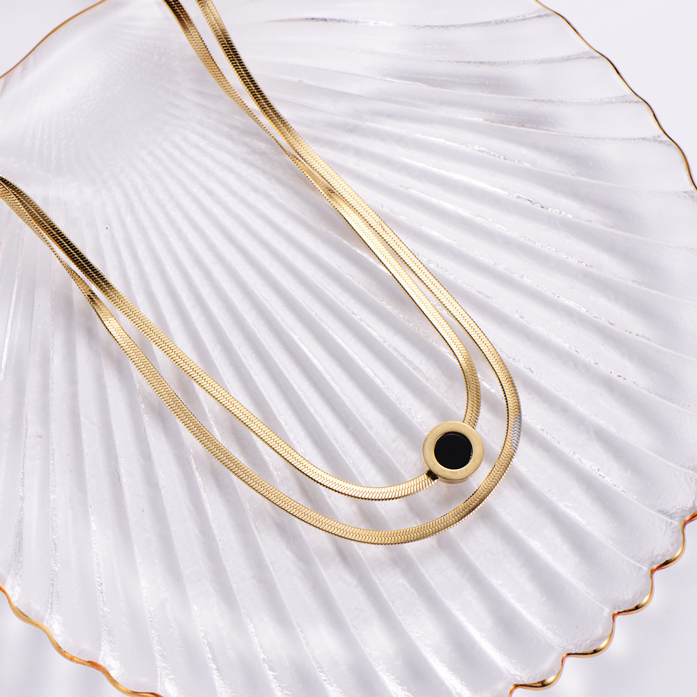 Womenu0027S Fashion Round Titanium Steel Necklace Plating Stainless Steel Necklaces