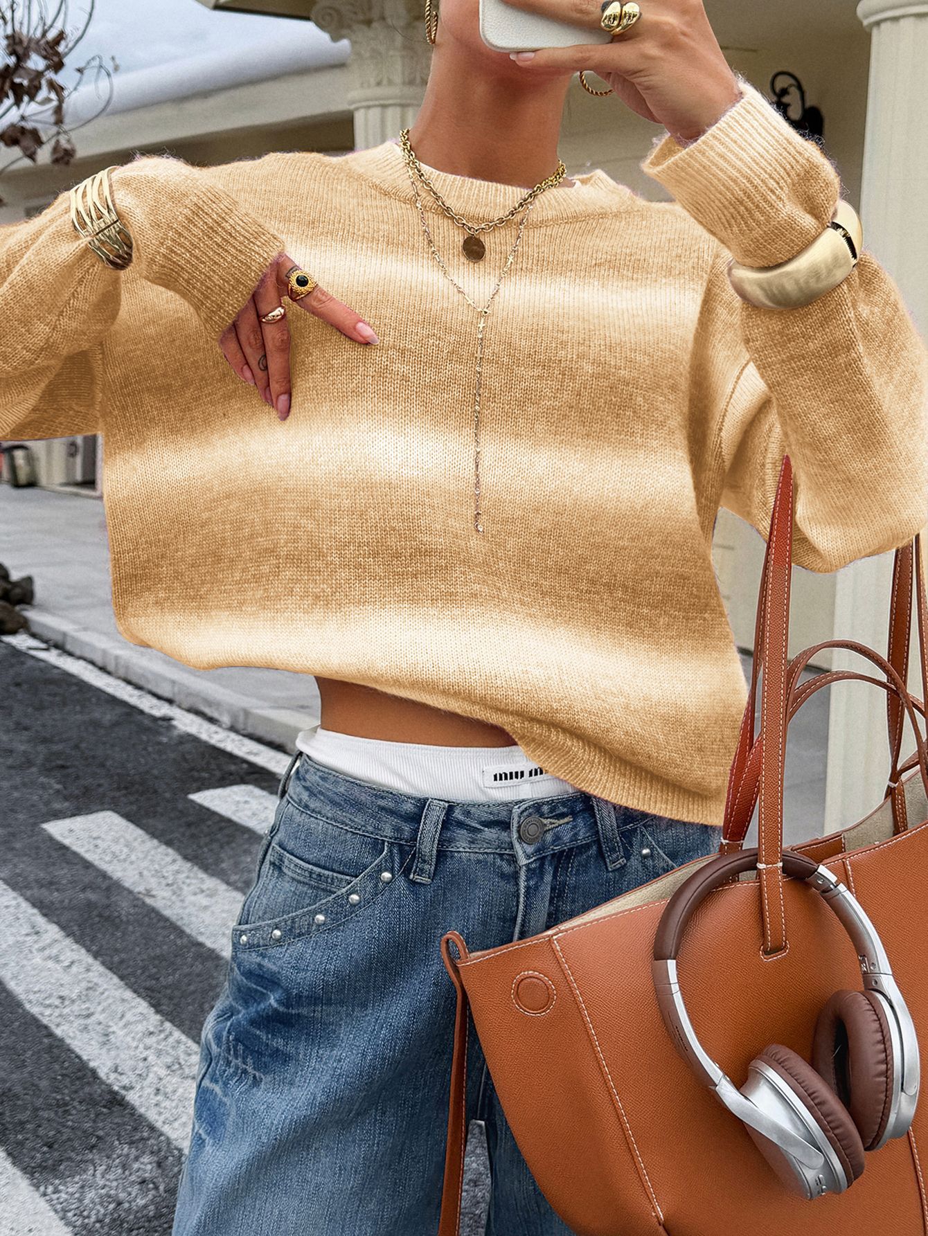 Kaikuo transfronterizo Europa y América moda casual de cuello redondo abrigo de lana suéter de mujer 2025 otoño y invierno estación independiente de Amazon image 4
