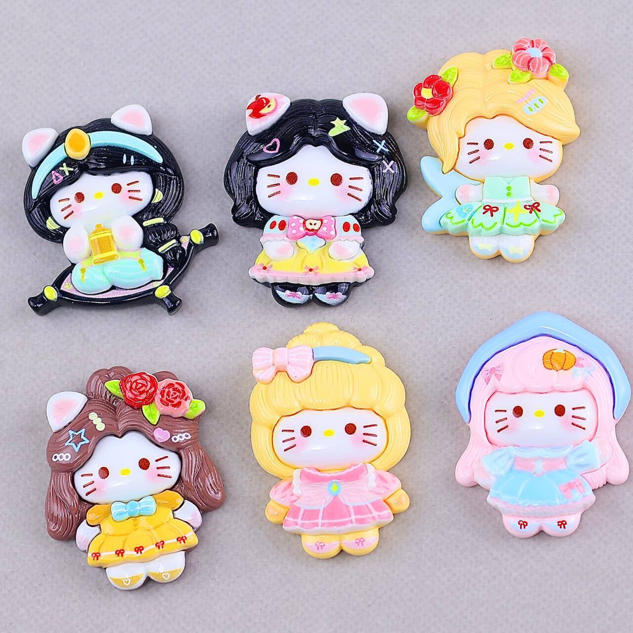 대형 광택 공주 드레스 고양이 수지 diy 크림 접착제 휴대 전화 케이스 구멍 신발 머리핀 펜던트 액세서리 재료