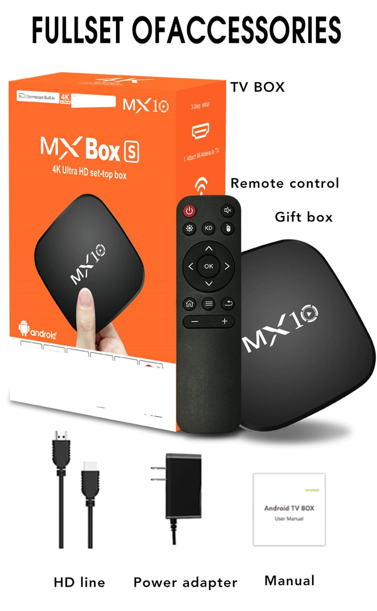 MX10 комплект ТВ-бокс Android 7.1 RK3228A 2.4G сетевой TV-бокс