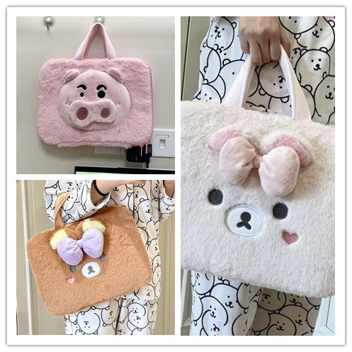 Multiple Cute Plush Laptop Bags 14inch 16inch Tablet Portable Document and Test Paper Storage Tote Bags Wholesale