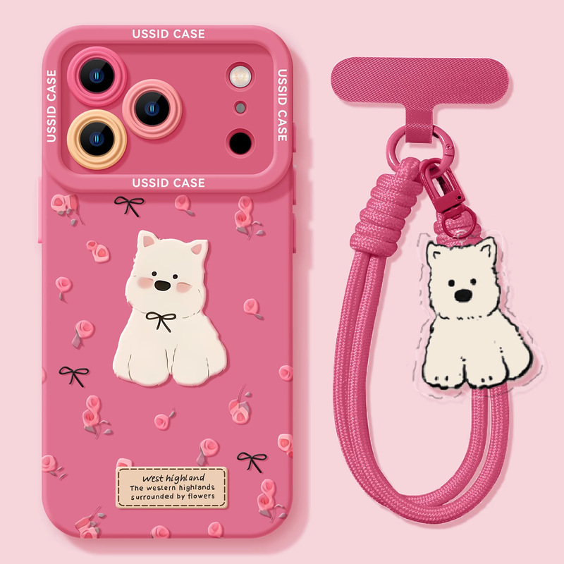 Rose West Highland Suitable for Apple 17 Phone Case iPhone 15 Pro Max 14 Air Silicone 13 Cute 16 Case
