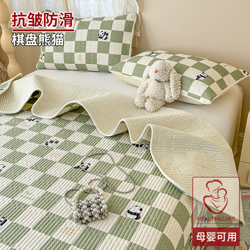 Juego de tres piezas con cubierta de cama de algodón Clase A 2025 nuevas sábanas de dormitorio acolchadas de tatami de algodón universal de cuatro estaciones