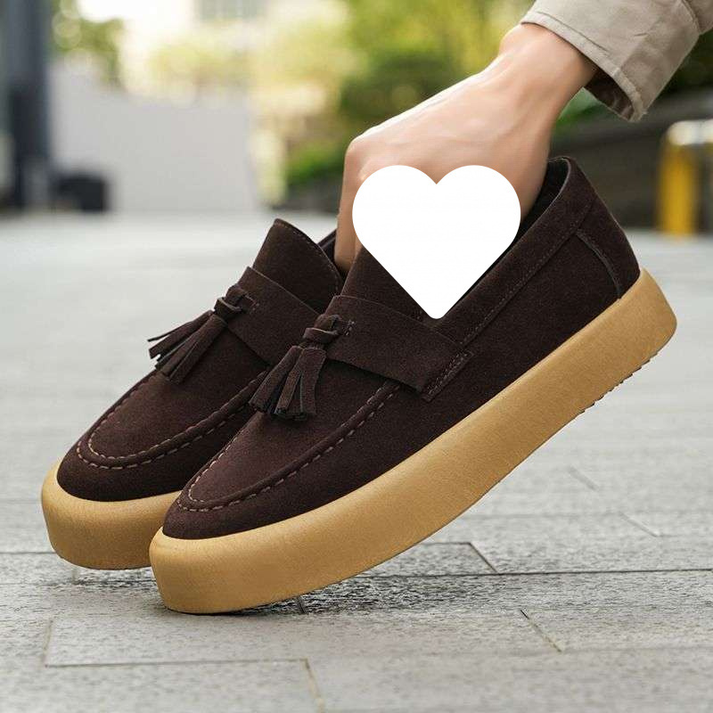 Verano nuevo hombre 46 tamaño invertido piel transpirable zapatos de sol grueso inglés zapatos de moda versátiles Lefour