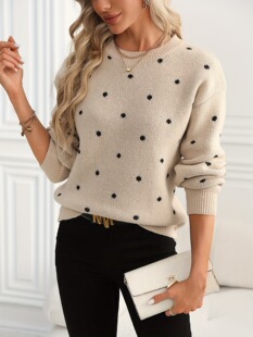 P 11556 Round Neck Sweater Top �A�Iᘿ��� ���R�d�W���羳