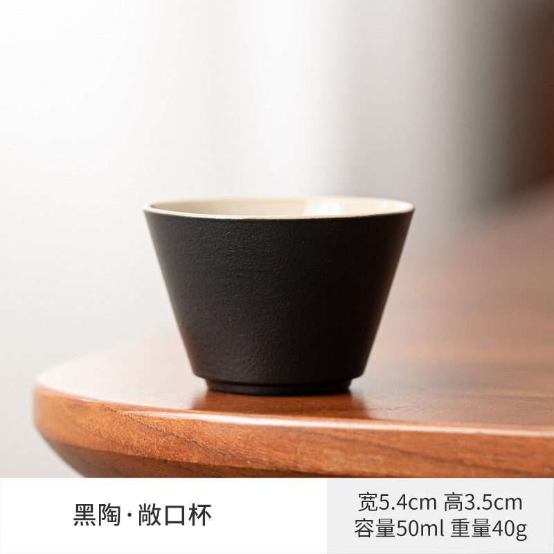 Cerámica negra esmaltada una olla cerámica doméstica cubierta taza de té taza de café taza de justicia taza cenicero lavado y filtrado de té