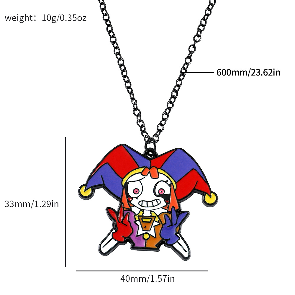 Transfronterizo Temu comedia europea y americana anime magia digital circo pomni collar llavero colgante joyería