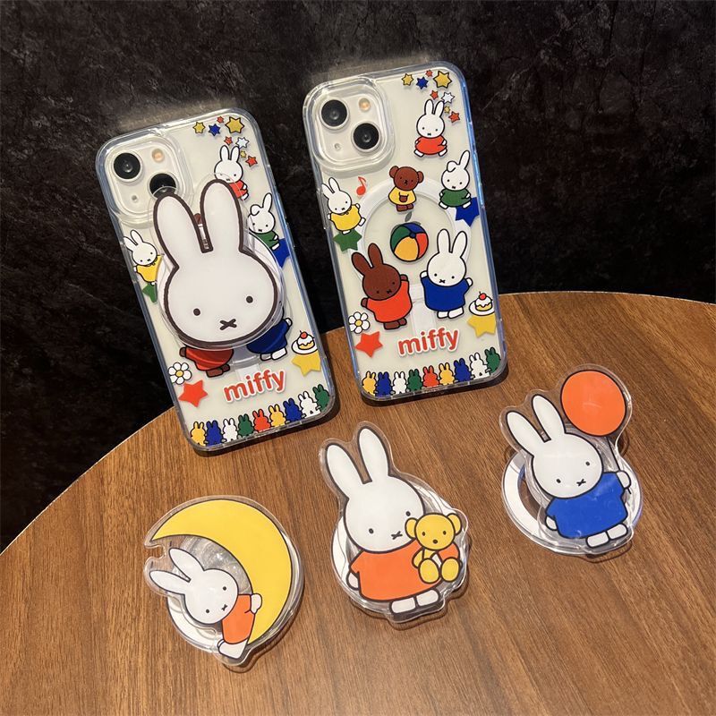 Cartoon Moon Miffy Rabbit Magnetic Stand Universal Mobile Phone Stand Removable Magnetic Anti-Fall Desktop Support