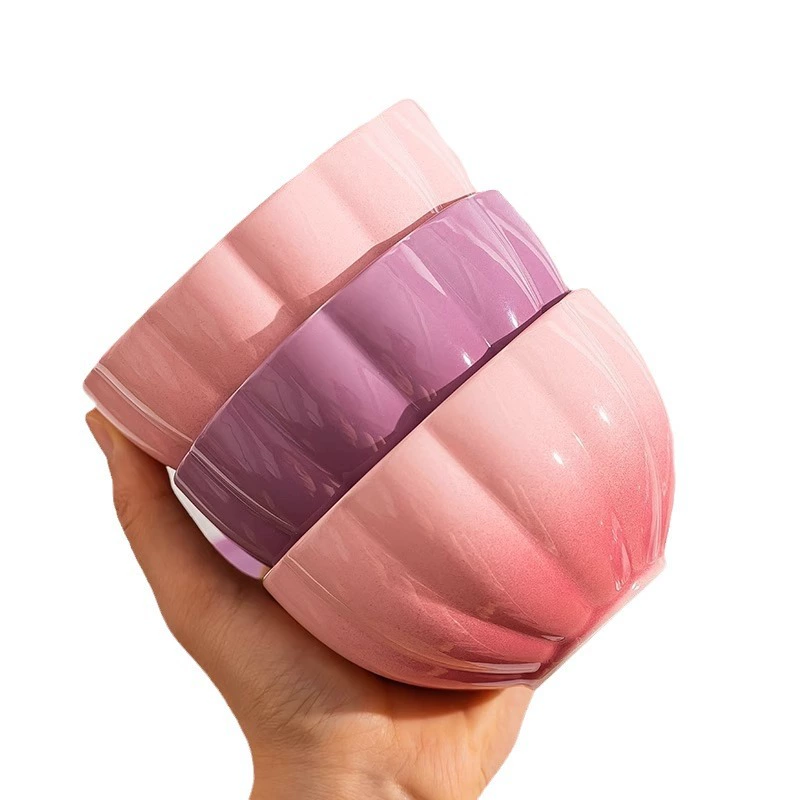 Pink-purple fresh high quality ceramic tableware for home use, internet celebrity