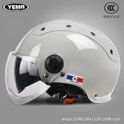 Motosiklet kaskı (dəbilqə) — Motorcycle Helmet for Men and - cold-gray-transparent-short-mirror